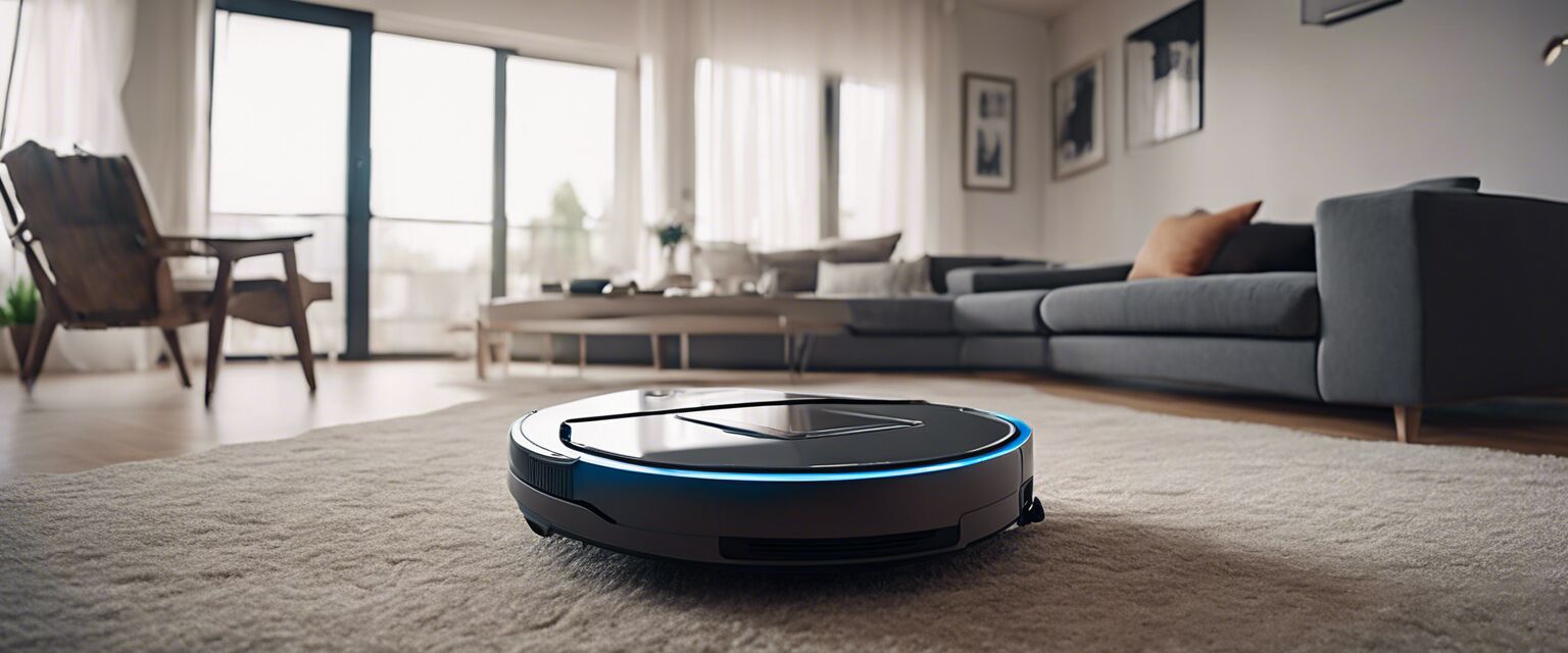 Robot vacuum cleaner in action